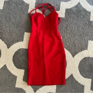 NWT red lace up dress